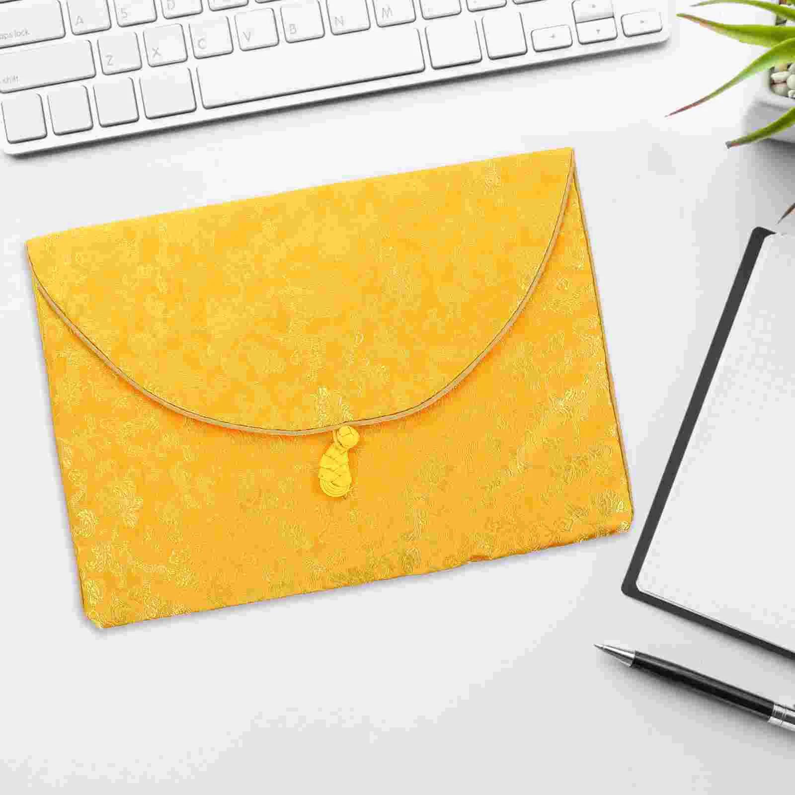 Book Bag Gift Scripture Storage Embroidery Cloth Embroidered 3300X2450X050CM Scriptures Yellow Bags Travel Office