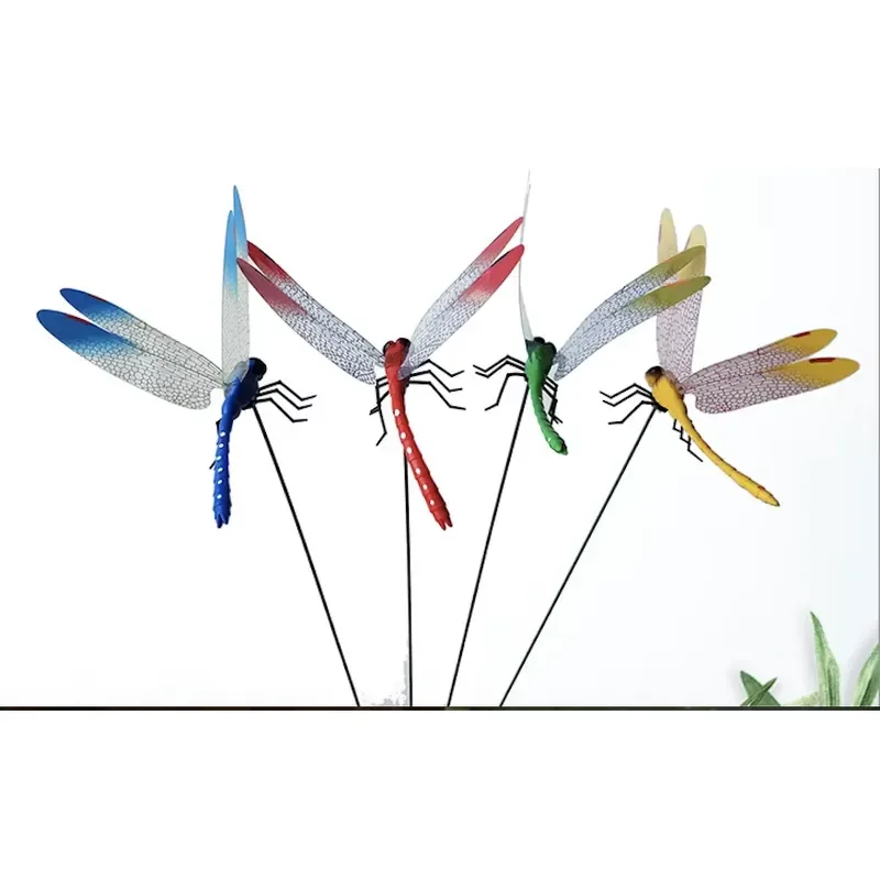 for  14cm Colorful Dragonfly Garden Stake Indoor Outdoor Decoration Simulation Home Wall Sticker Background  Pot Gardening