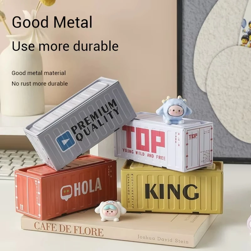 Compact Iron Storage Container Creative Desktop Organizer Office Supply Tube Office Desk Organizer Metal Box Mini Container ﻿ view 5