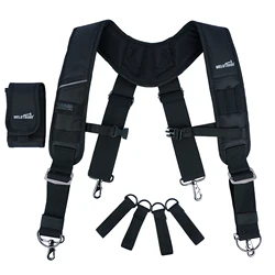 MELOTOUGH Work Suspenders Tool Belt Suspenders with Large Moveable Phone Holder