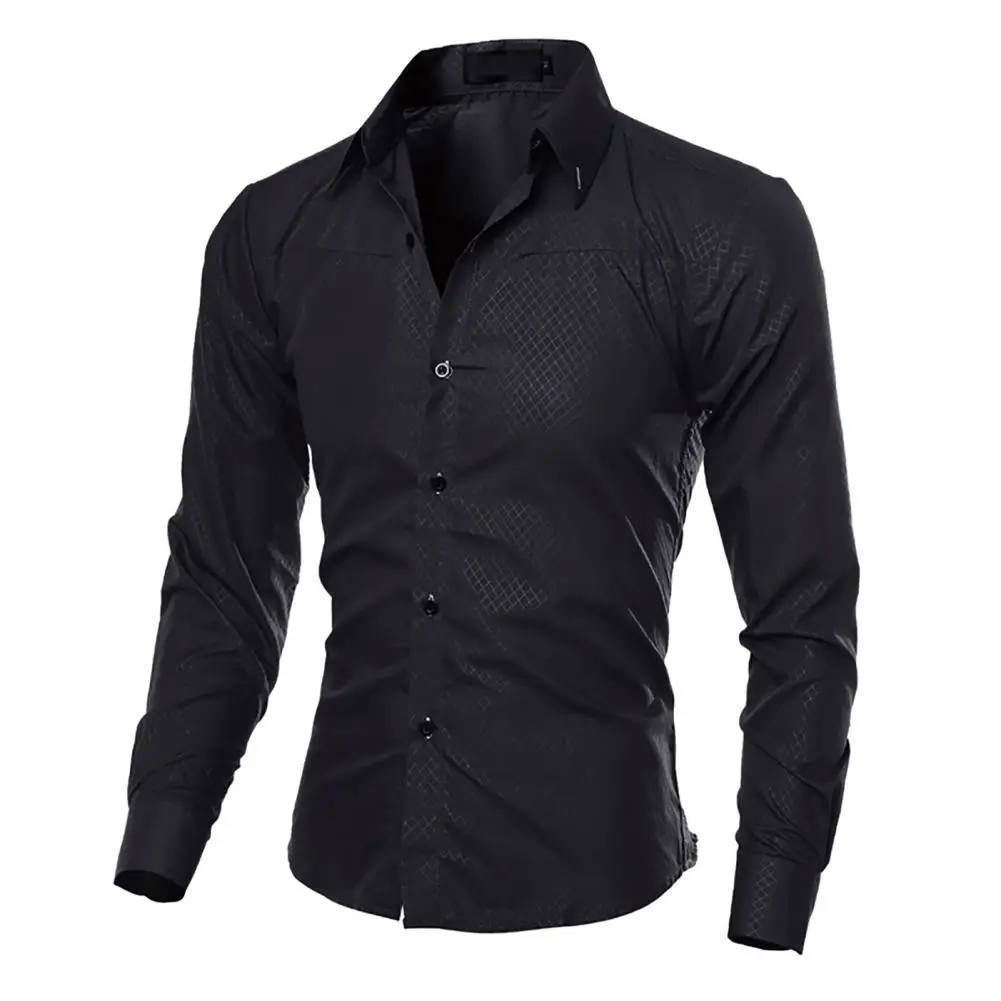 Mannen Business Shirt Lente Herfst Effen Kleur Lange Mouwen Formele Shirts Voor Mannen Casual Shirt Werk Shirt Slim Fit Shirts werkkleding