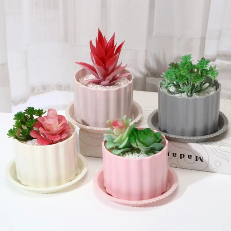 Nordic Style Plastic Flowerpot Green Radish Phalaenopsis Plant Pot Creative Breathable Bonsai Vase Garden Planter Home Decor