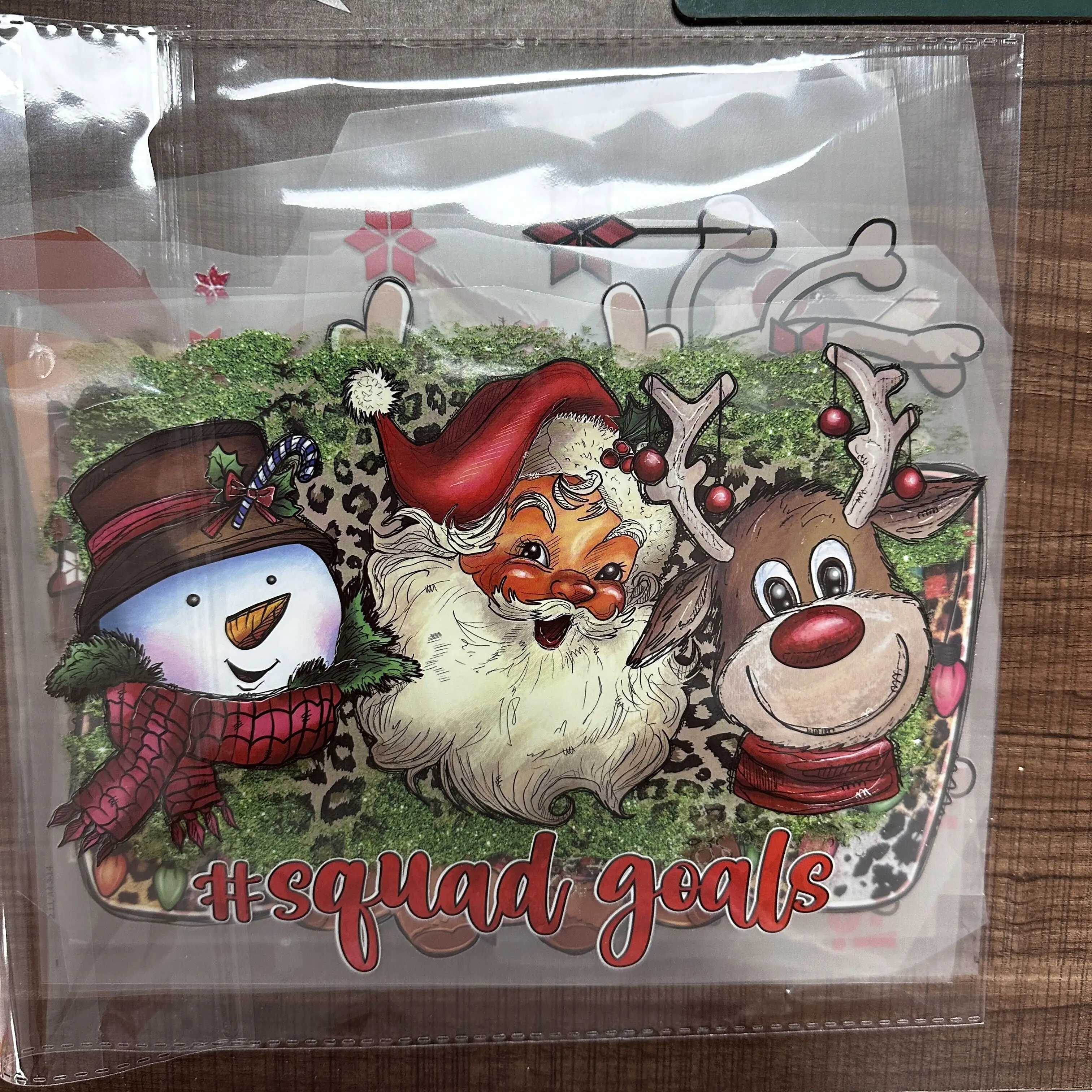 5pcs Christmas Santa Claus Heat Transfer Patches Christmas Reindeer Stickers DIY For Clothing Pillow Handbag Patches Christmas O