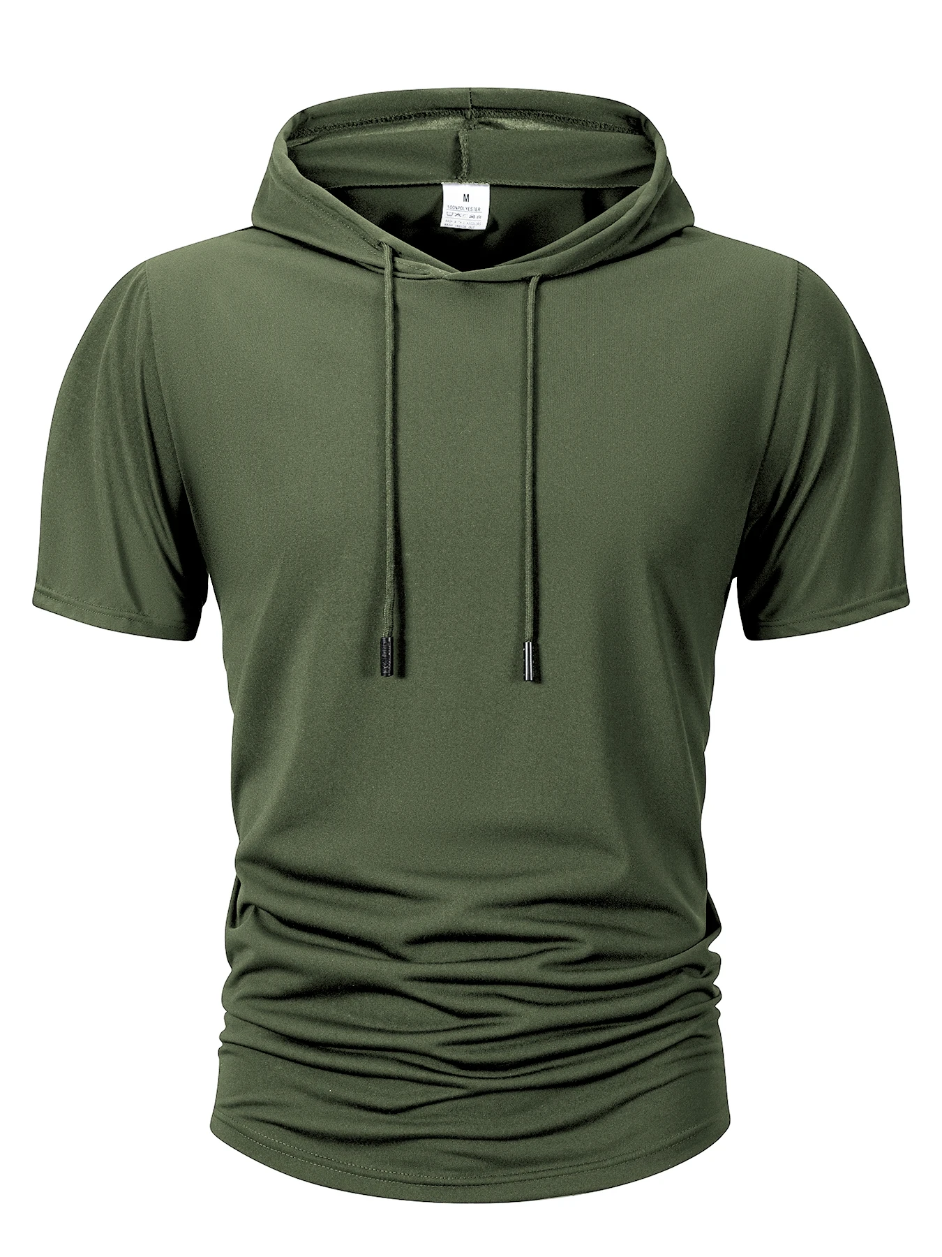 Sommer männer Mit Kapuze Sweatwear Casual Kurzarm Lose T-shirt Einfarbig Leichte Hoodie Fitness Atmungsaktive Tops – Detail 10