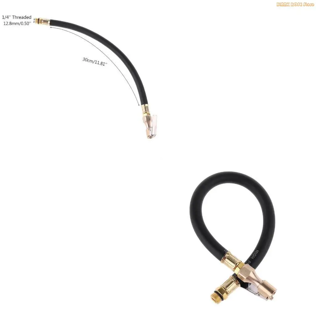 K1AE Tyre Pump Hose Inflator Connector Push on Portable Car Air Tire Chuck Inflator