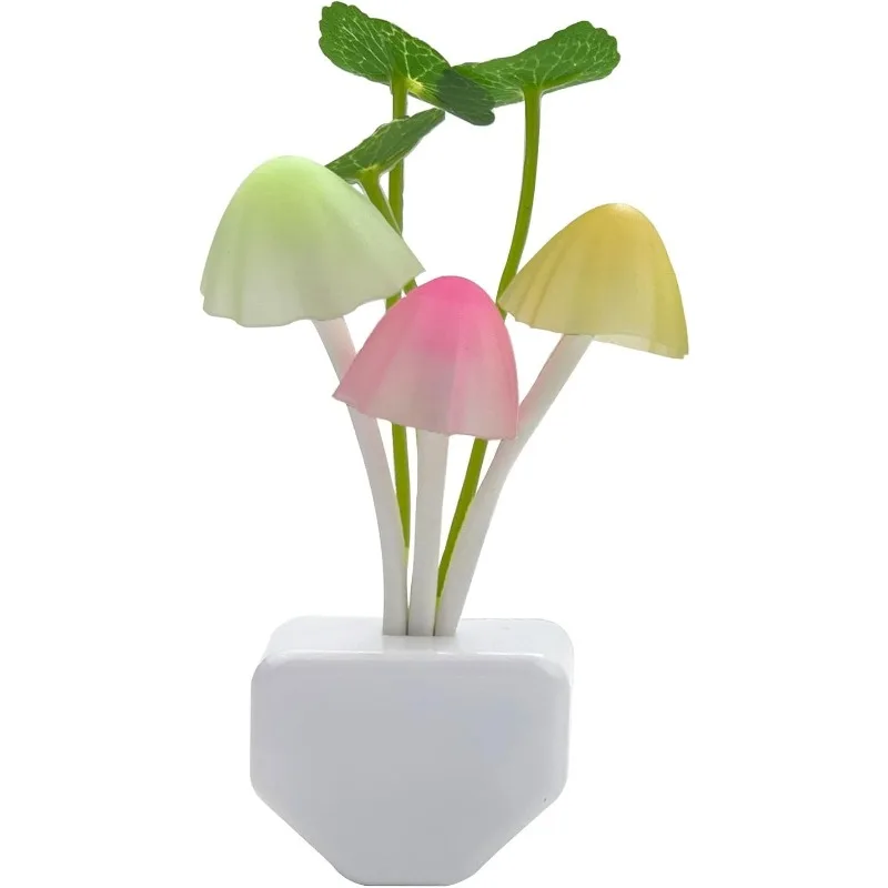 

Светильник-гриб с датчиком освещенности, ночник, розетка EU/US, романтическая светодиодная лампа с дизайном листа лотоса, многоцветная, энергосберегающая, для спальни