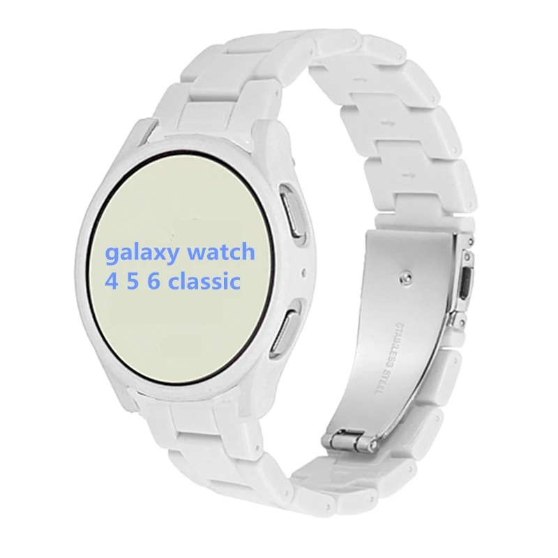 Strap For Samsung Galaxy Watch 4 5 pro 6 40mm 44mm 45mm Protective Case+No Gaps Resin Band For Galaxy Watch 6 Classic 43mm 47mm