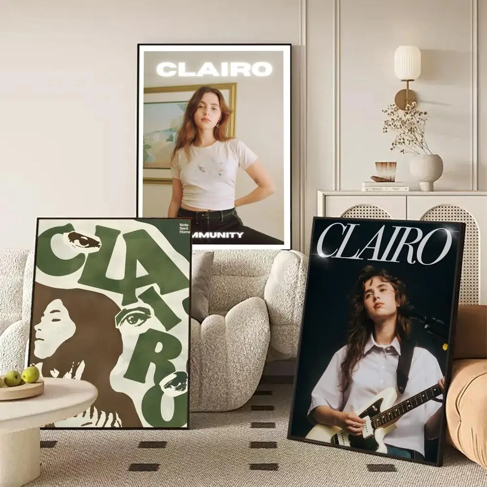 Singer C-Clairo Poster Waterproof Self-Stick Wall Art Stickers, Removable Wall Decor for Living Room and Bedroom