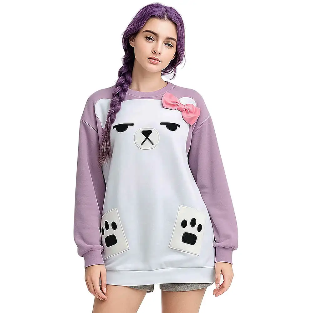 

Kpop Mira Cosplay Costume Demon Hunters Purple Bear Pajamas Game Women's Fashion Hoodie Sweater Sleepwear Gift Takerlama