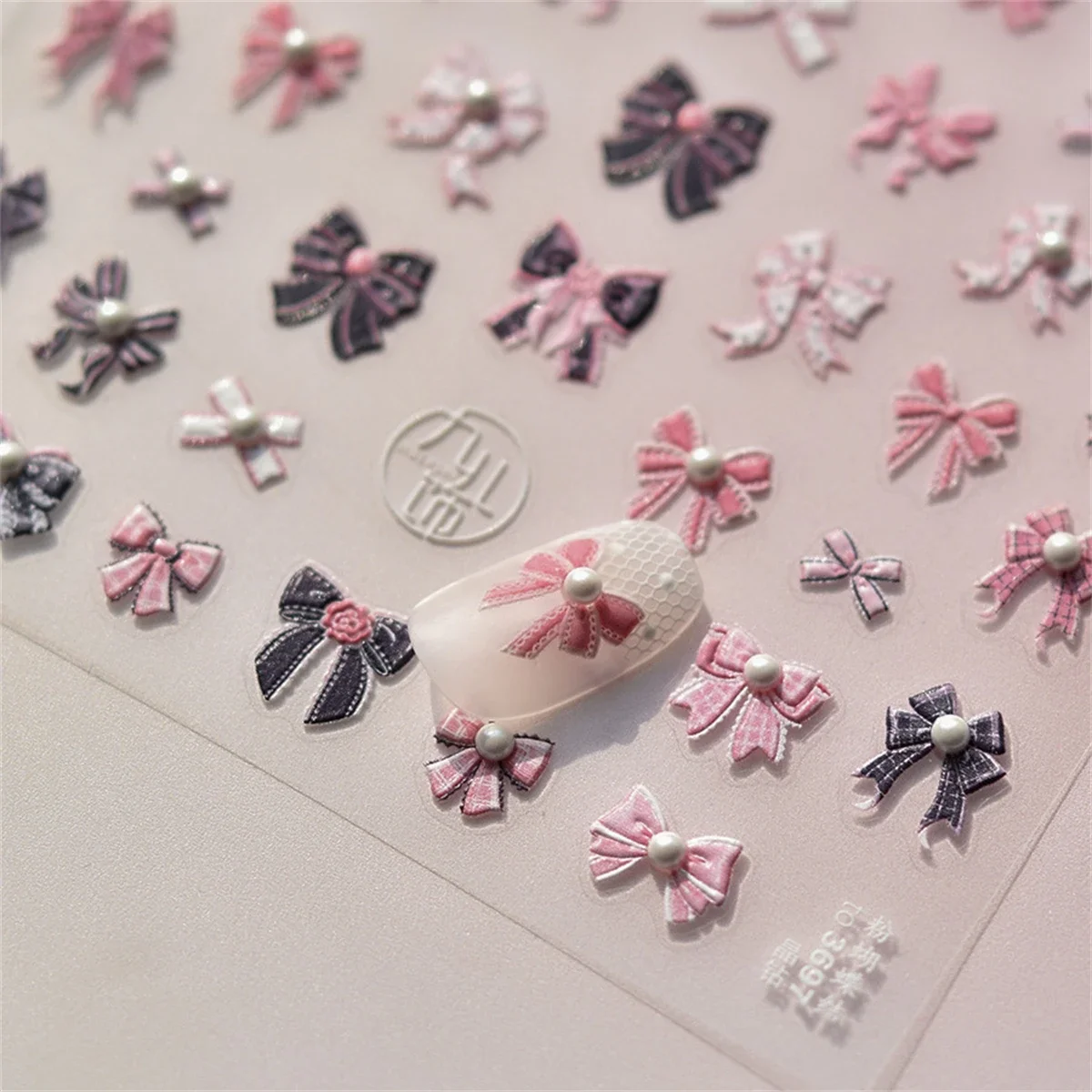 1pcs 5D Kawaii Exquisite Pink Bow Nail Sticker Japanese Colorful Small Ribbon Adhesive Decals Nail Art Decoration DIY Accessory