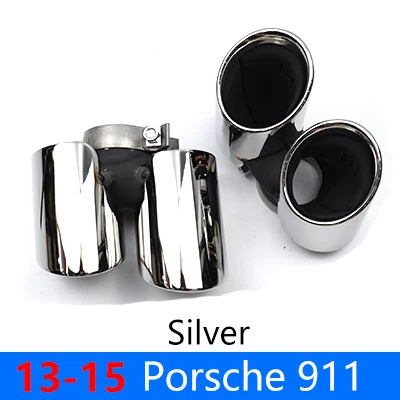Voor 2013-2019 Porsche 911 Carrera 911.1 911.2 Uitlaatpijp Upgrade Rvs Zwart Quad Uitlaat Tip Nozzle
