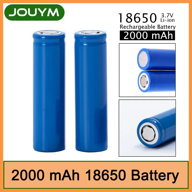 

JOUYM 2022 New 18650 Battery 3.7v 2000mAh Lithium Rechargeable Battery Li-ion Batteries For LED Flashlight