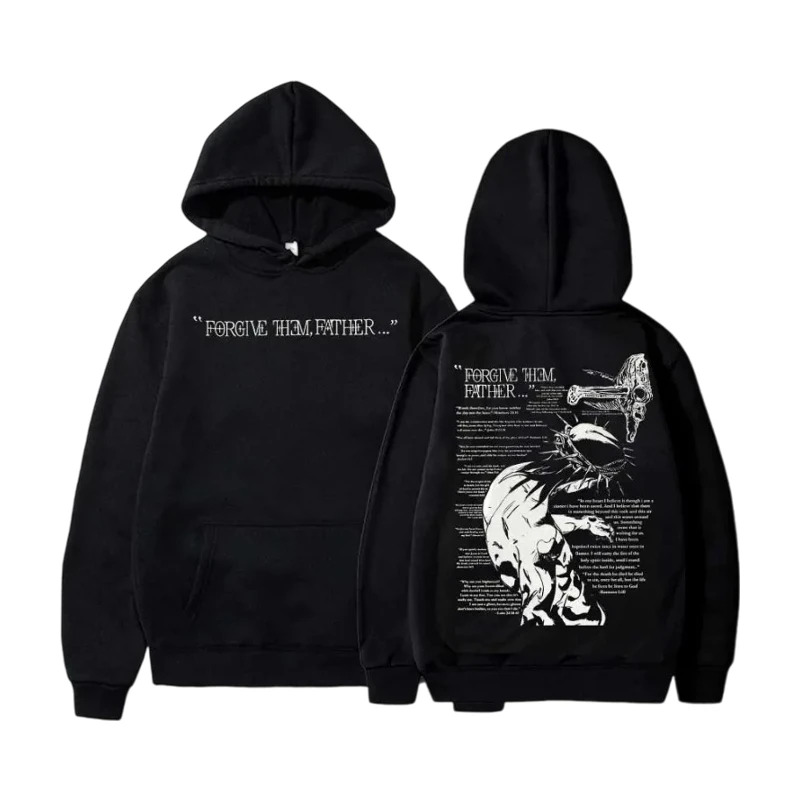 

Men's Autumn and Winter Dark Style Gothic Pattern Printed Casual Hooded Sweatshirt Jogging Sports Fleece Warm Pullover