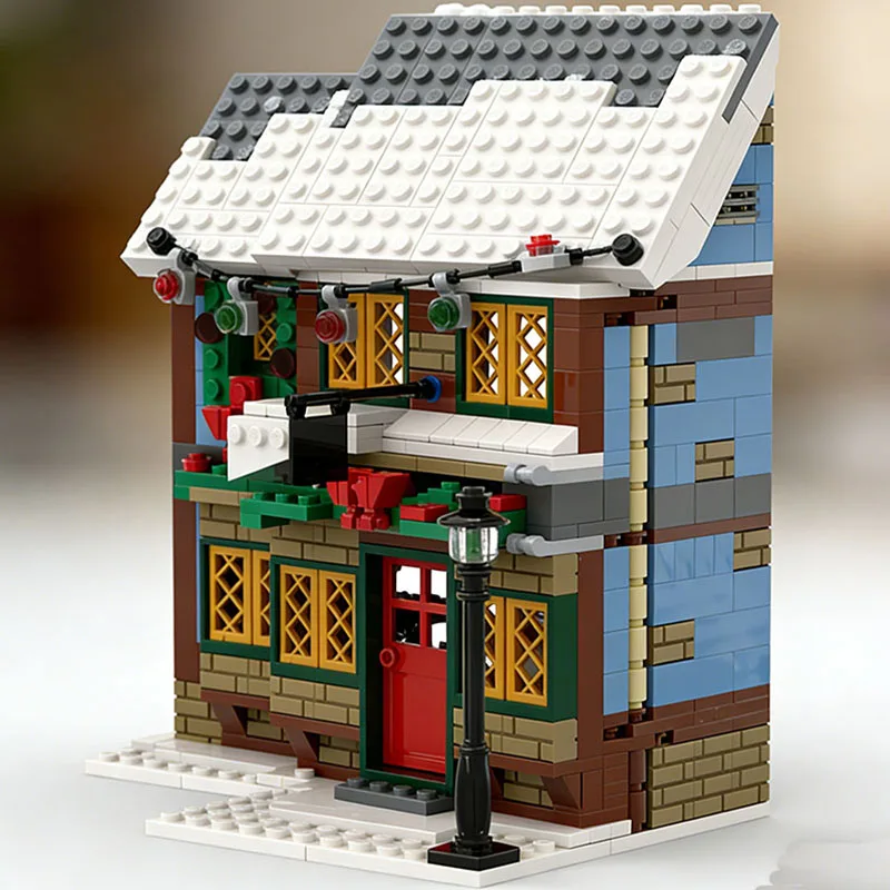 

Конструктор MOC: Домик для уличной сцены, 780 деталей, Снежный домик, развивающая игрушка для сборки, мелкие детали, рождественский подарок