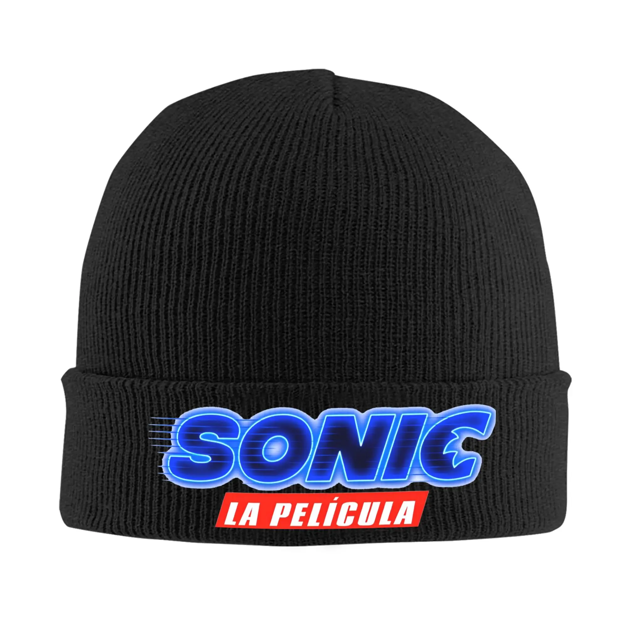 Female Male S-Sonic Retro Game Cartoon Beanie Hats  Trendy Knitted Hat Winter Gym Caps Pattern Warm Bonnet Hats