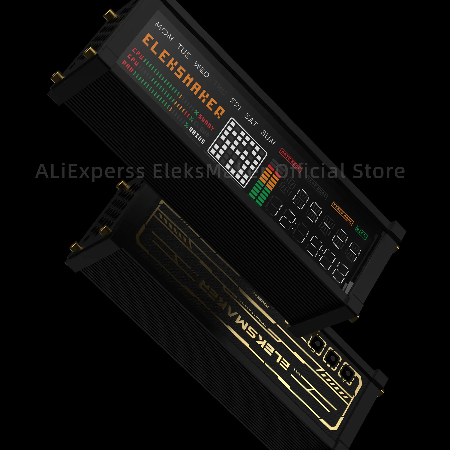 EleksMaker｜EleksWFD2， Creative desktop clock, retro electronic fluorescent tube clock, dot matrix clock, pixel clock,