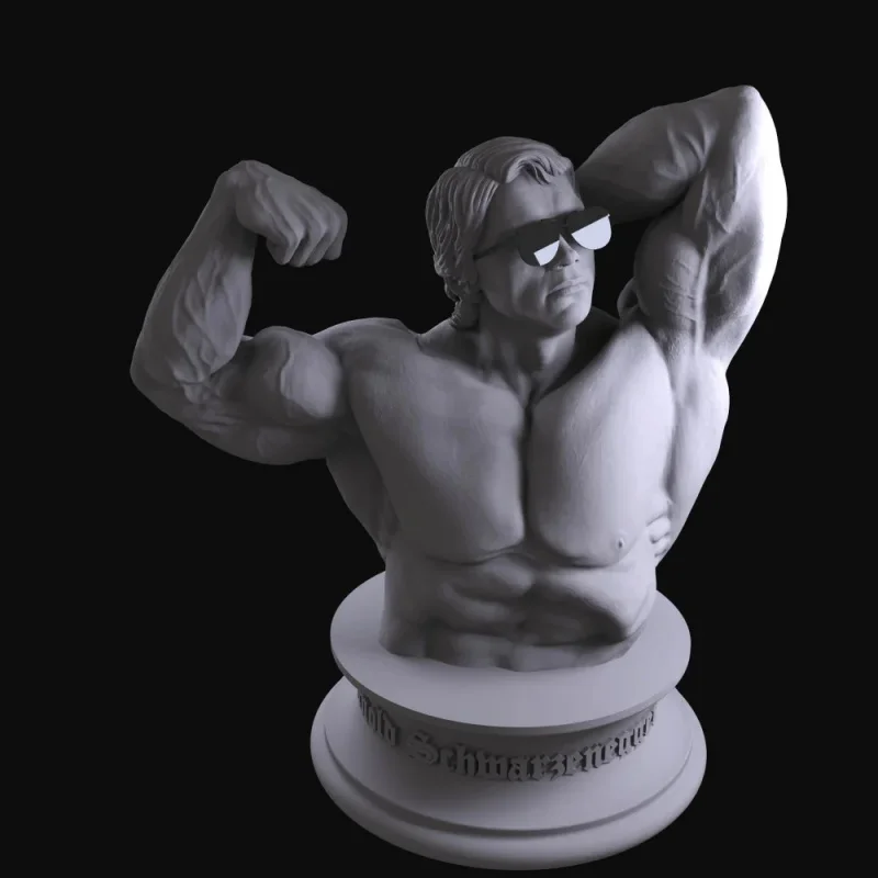 Fitness Trophy Model - Schwarzenegger Roni - High-Precision Detailed Plaster Bust as a Collectible Display Item as a Gift