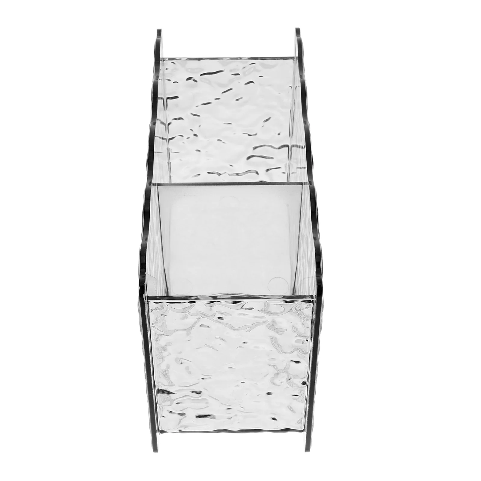 

Clear Pen Holder Plastic Pencil Cup Double Grid Desktop Organizer Small Desk Pen Holder Makeup Brush Organizer Multifunctional