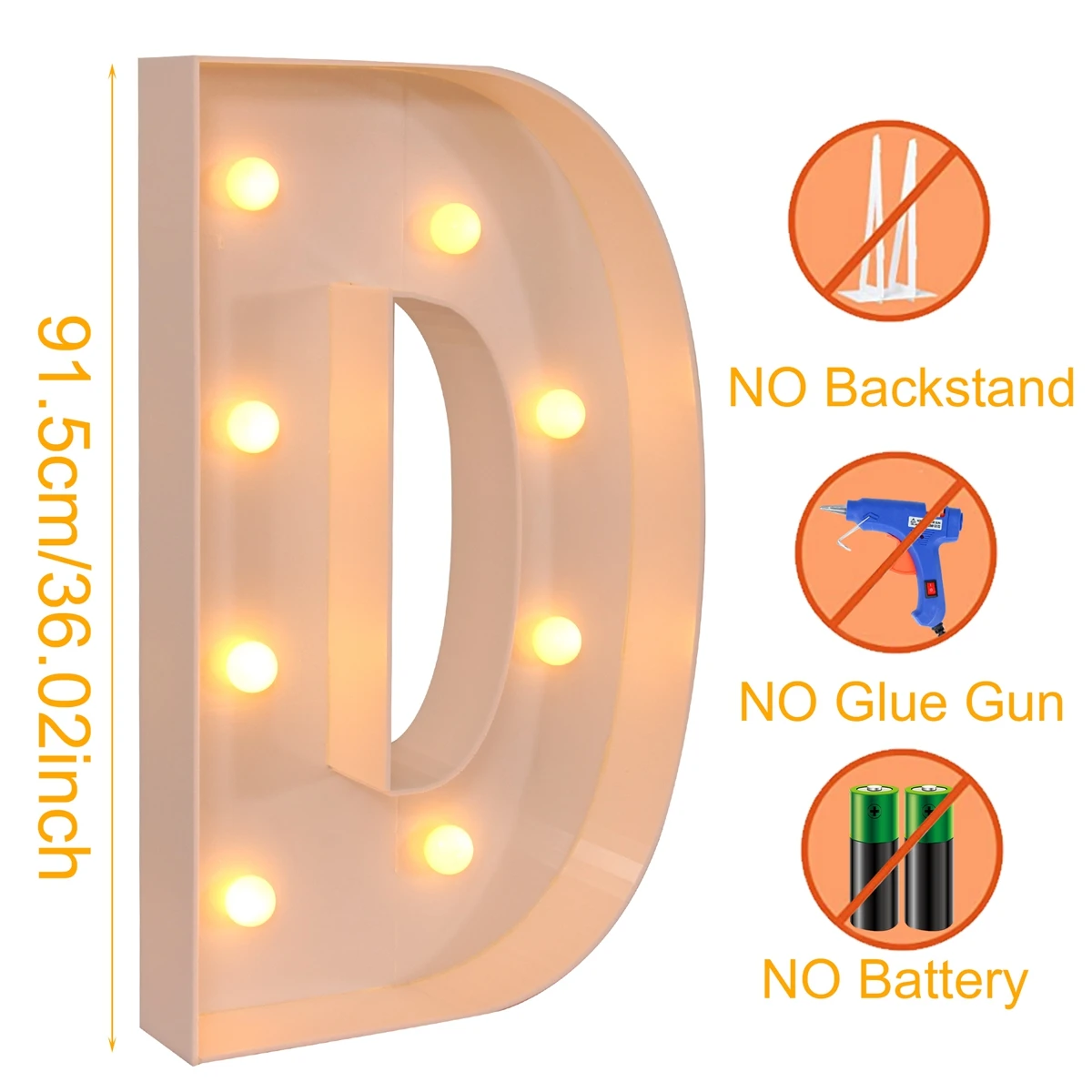 91,5 cm gigantische brief led-lichtframedoos babyshower 1e verjaardag bruiloft decor kerst doe-het-zelf naam ballonvuldoos