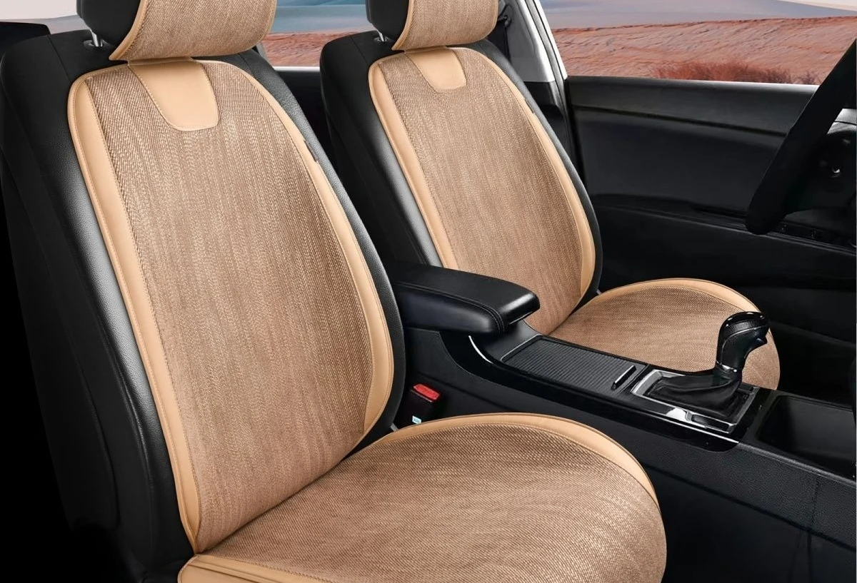 Car seat cushion, universal in all seasons, breathable, linen seat half pack seat cushion