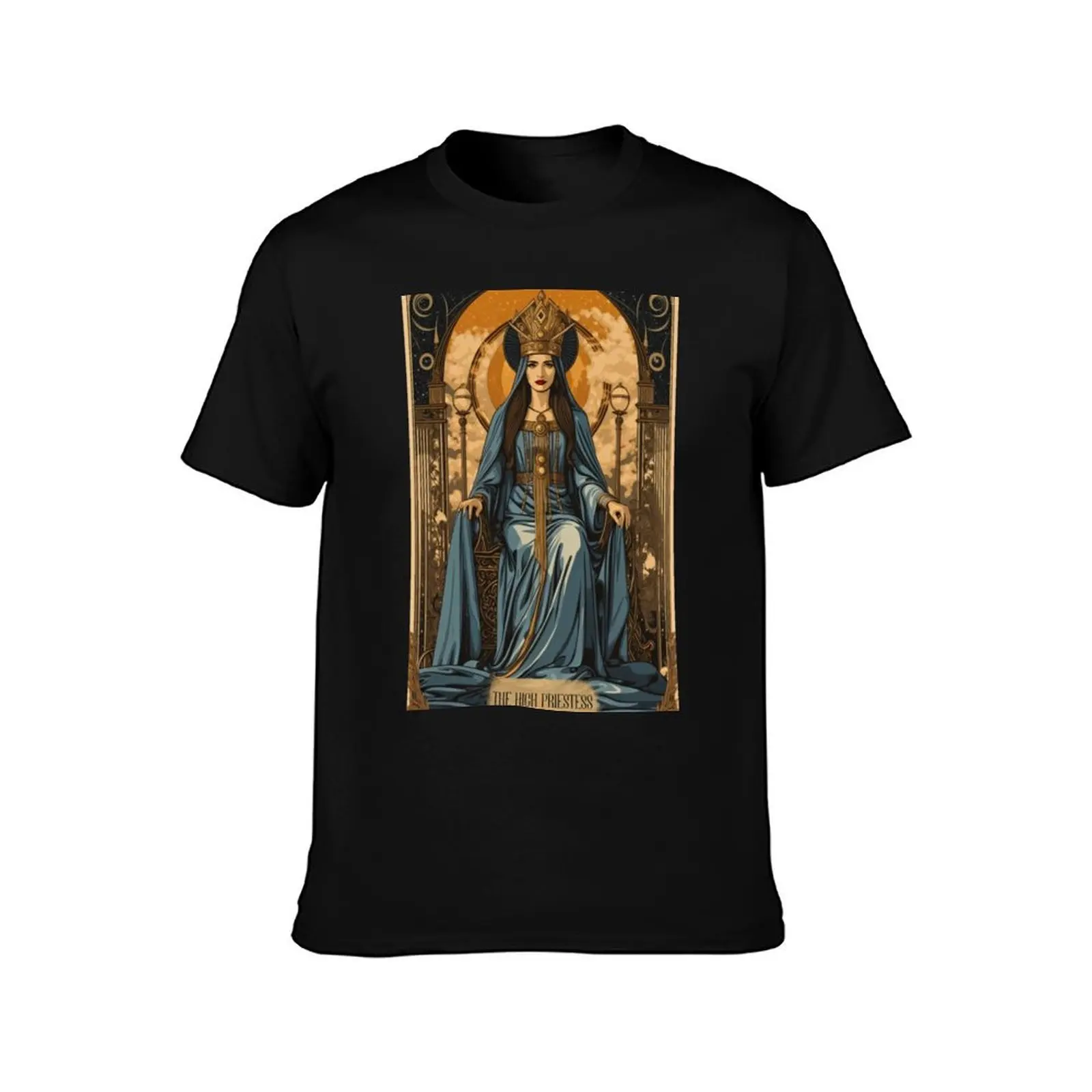 The High Priestess Tarot Card - Vintage - Retro - Major Arcana #2 T-Shirt Breathable Lightweight Summer Top T-Shirt
