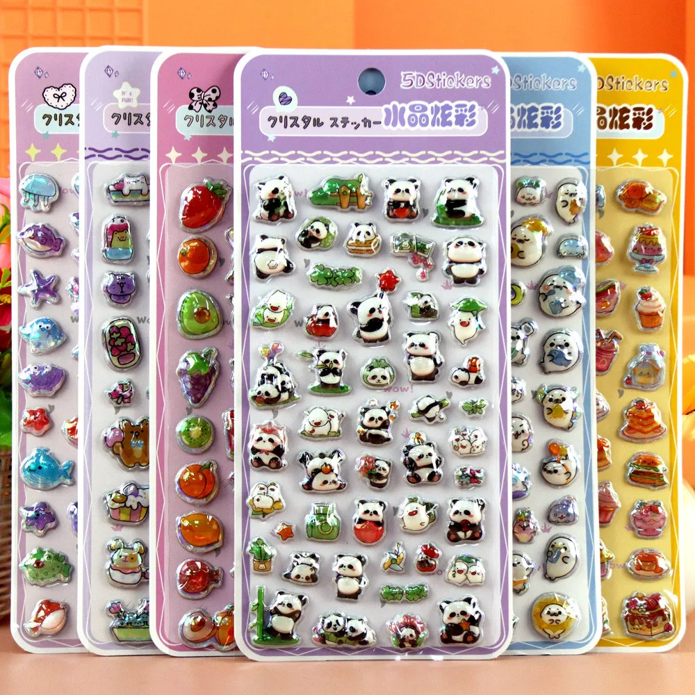 1Pc 3D Solid Rainbow Embossed Sticker - Cute Cartoon Ocean Creature & Fruit Decor for Kids' Crafts RecordingYourLife Store