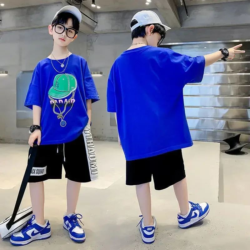 Clothing for Boy Children's Set Kids T-shirt Korean Children's Clothes 2024 5 6 7 8 9 10 11 12 13 14 15 Year Summer Clothes