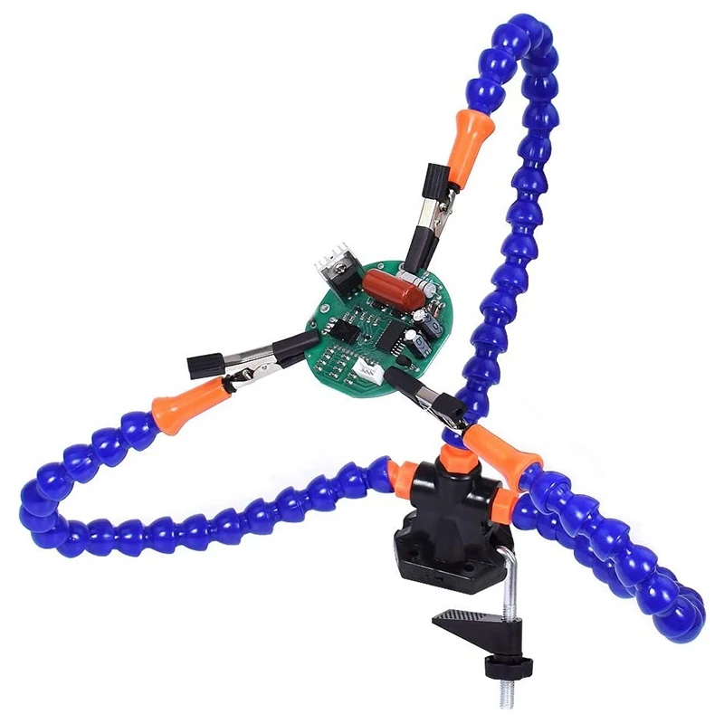 Bench Vise Work Table Welding with 3 Flexible Arms Soldering Iron Stand PCB Soldering Repair