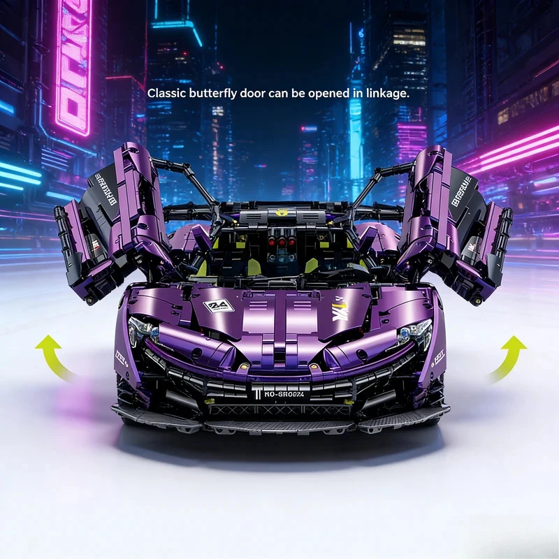 

GULY 10617 Remote Control Supercar Building Blocks 1:8 Model Toy City 3324Pcs MOC Tech Brick Collectible Toy for Boys Adult Gift