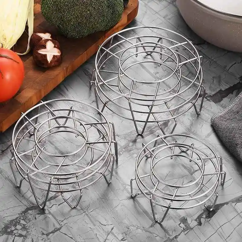 Soporte Triangular de Acero Inoxidable para Cocinar Arroz y Huevos en una Olla, Cesta de Cocina con Tres Patas...