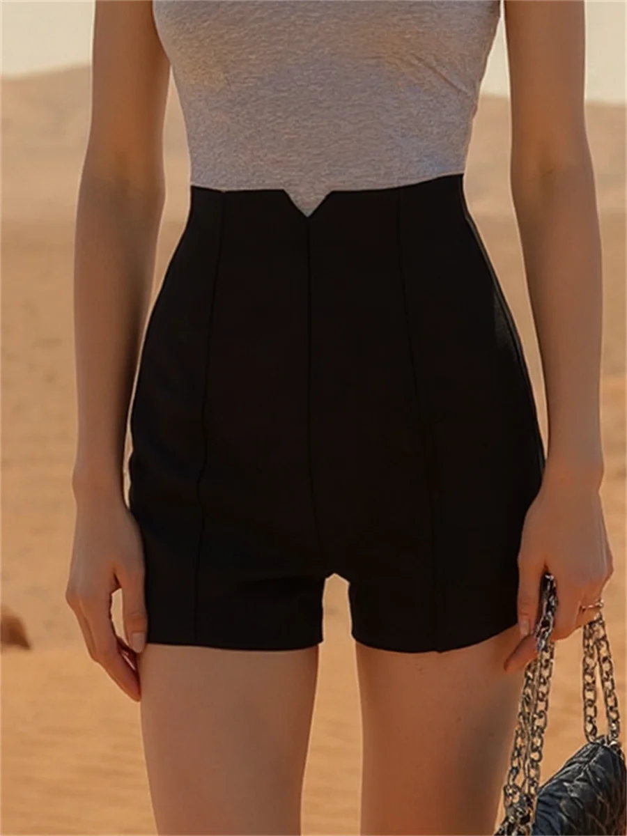 반바지 여성 와이드 레그 스웨트 짧은 패브릭 신축성있는 허리 조절 가능한 Drawstring 완벽한 여름 한국 Beachwear Daily Relaxed Style