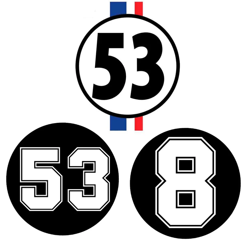 

Number 53 Car Sticker NO.8 Lucky Number Motorcycle Trunk Helmet Laptop Skateboard Mug Decal