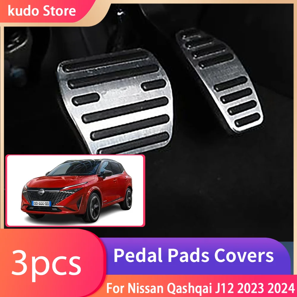 

For Nissan Qashqai J12 2023 2024 Car Foot Pedals Stainless Steel Rest Brake Accelerator Tray Pad Interior Acessorie Parts