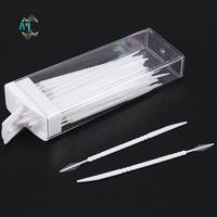 A40Z-50 Pcs Plastic Toothpicks 2 Way Tooth Picks Interdental Brush Cleaners Portable Box Random Color