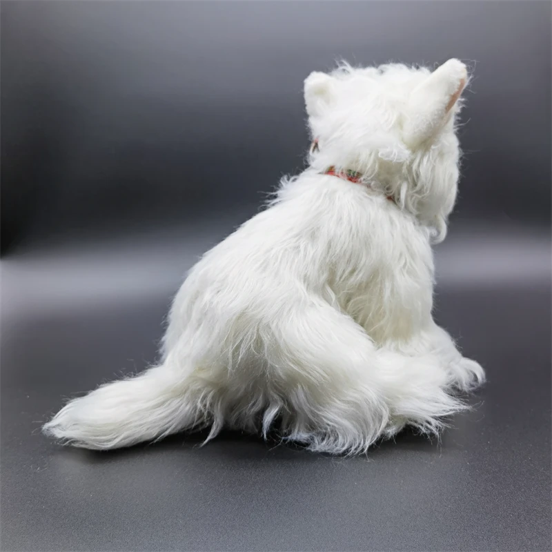 West Highland Terrier High Fidelity Plushie White Dog Plush Toys Lifelike Animals Simulation Stuffed Doll Kawai Toy For Kids