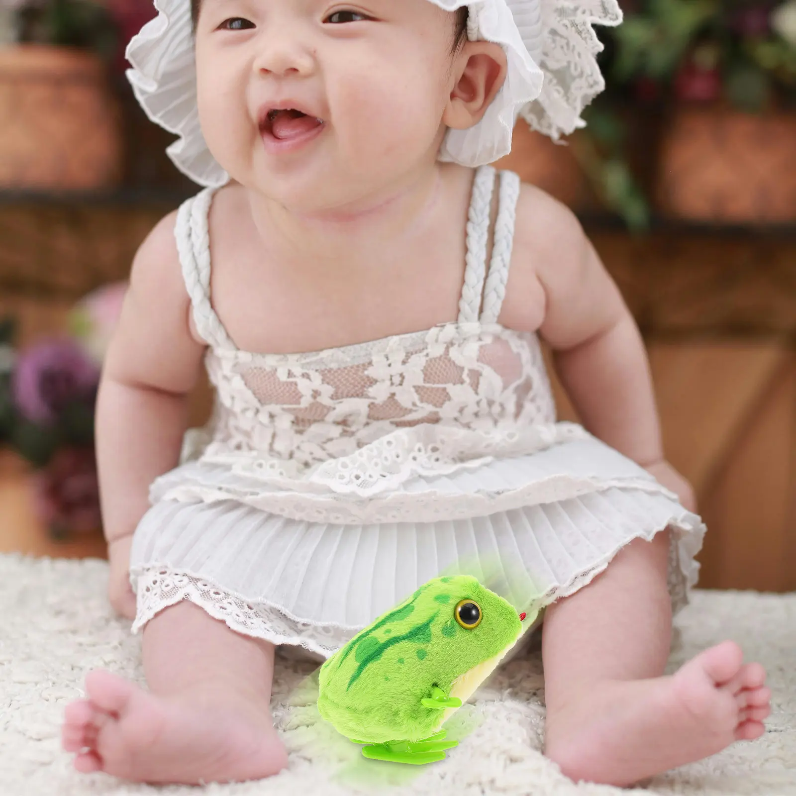 Wind-Up Animal for Infants Soothing Crawling Companion Cartoon Funny Jumping Waddle Educational Clockwork Plaything