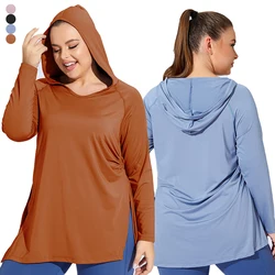 Women Gym Shirt Plus Size Workout Top Fitness Hoodie Oversize Women Sportswear Extend Size Women Tracksuit Muslim Women Clothing