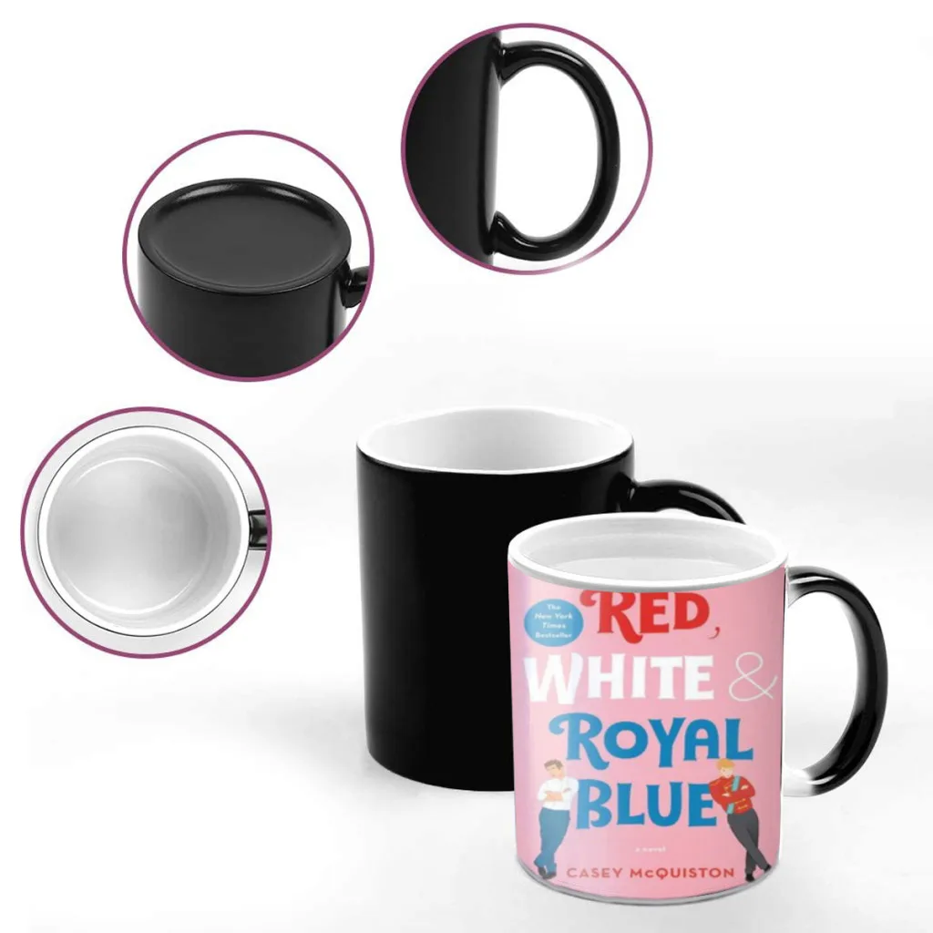 Red White & Royal Blue Classic Coffee Mugs Creativ Color Changing Milk Tea Cup Ceramic Magic Heat Sensitive Mug Gifts