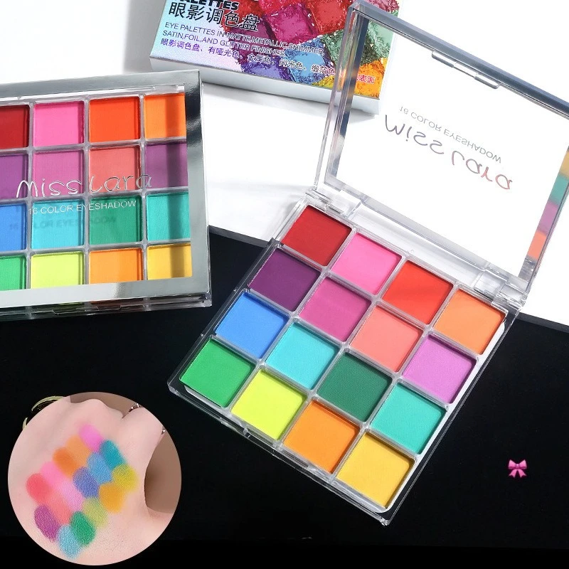 16-farbige Weihnachts-Lidschatten-Palette, wasserfest, langlebig, matt, farbenfroh, hochpigmentierter Lidschatten, Augen-Make-up-Kosmetik – Detail 2