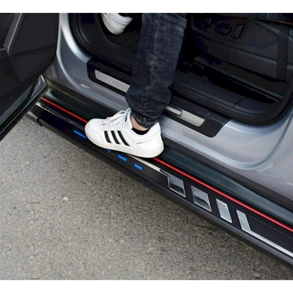 2 قطعة لوحات الجري خطوات جانبية تناسب VW Tiguan 2017-2023 الدواسات الثابتة Nerf القضبان
