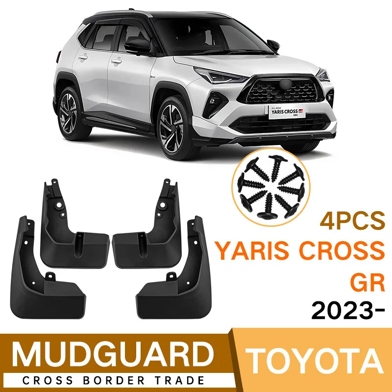 For 2023-2025 Toyota Yaris Cross GR High Spec Front Rear Mud Flaps Mudguards Splash Guards ABS Plastic Accessories