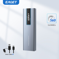 Eaget NVMe External SSD 1TB 2TB Hard Drive 5gbps 10gbps Type C USB 3.2 RGB Portable Hd Solid State Disk for Laptops PC Mac