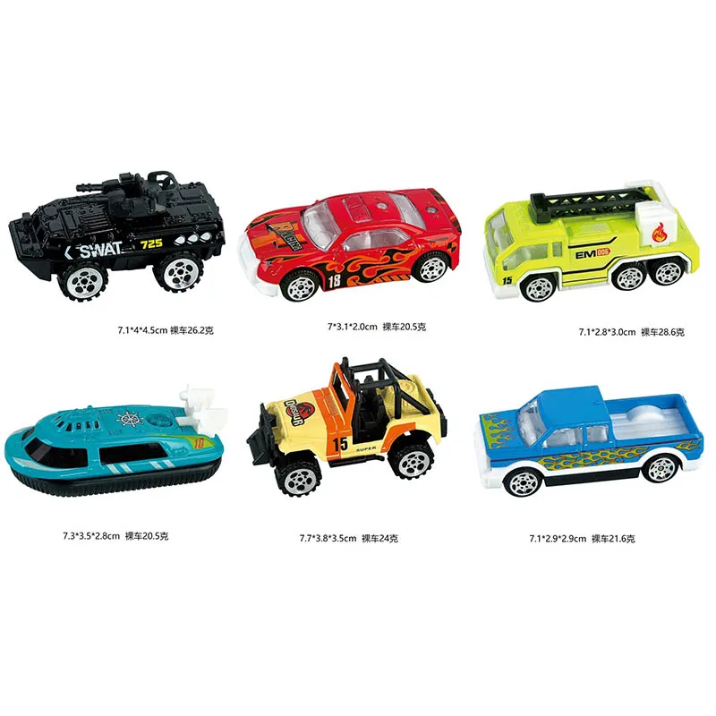 1:64 Mini Legering Automodel Simulatie Brandweerwagen / Militaire voertuigen / Sportwagen / Jacht / Politievoertuig Leuk Trek auto Speelgoed