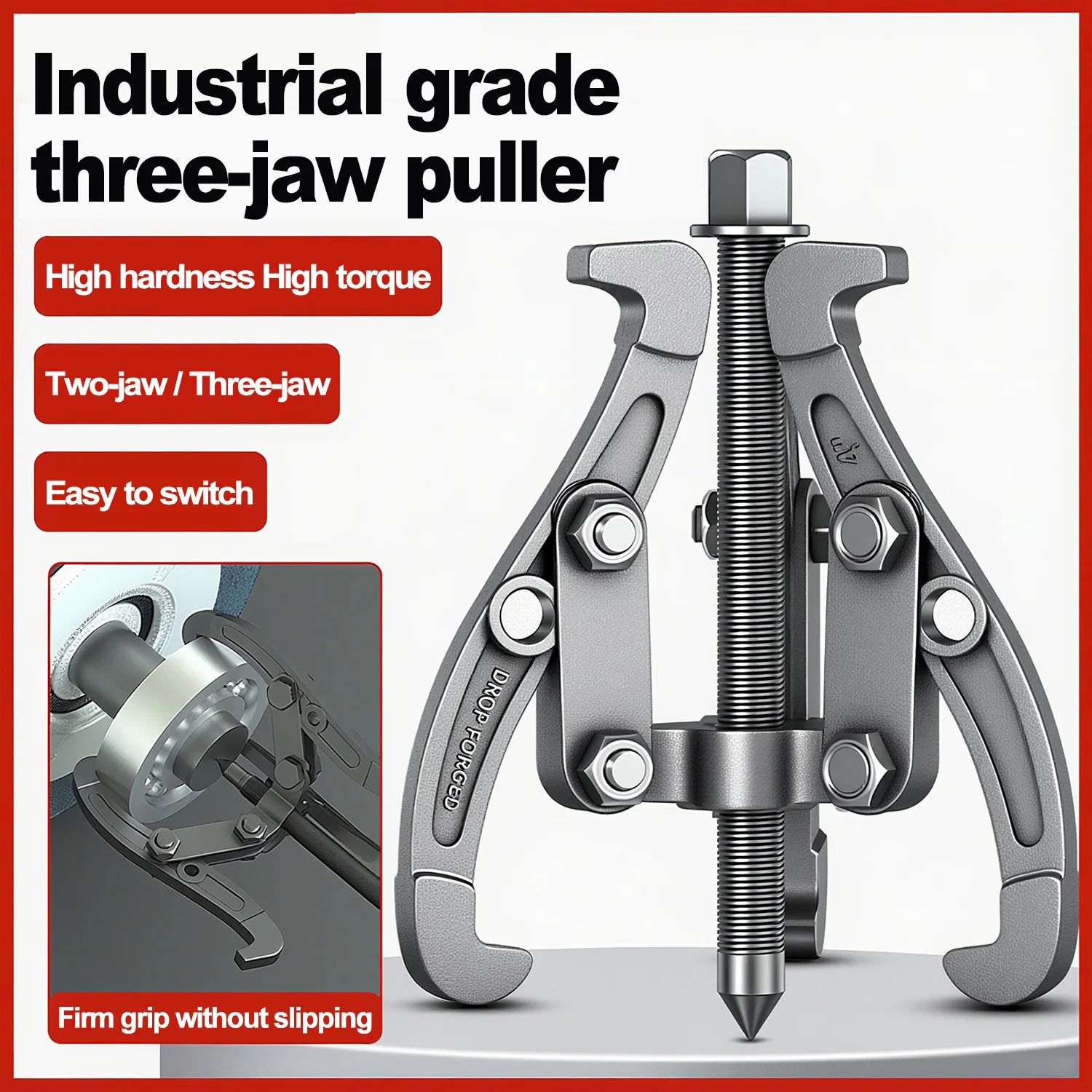 Gear Puller 3/4/6/8 Inch 3 Jaw 2 Jaw Reversible Pulley Remover Tool Bearing Flywheel Removal Kit Heavy Duty Professional Grade