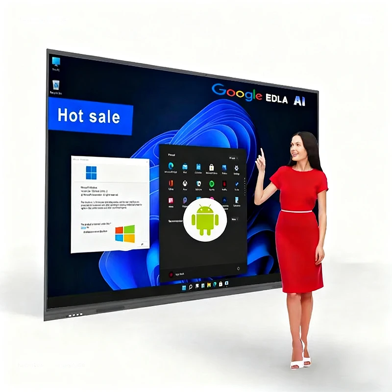 ODM 4K Android 11 Windows OS 65/75 Inch Interactive Whiteboard 20/40 Point Touch Screen Monitor for Meeting Rooms