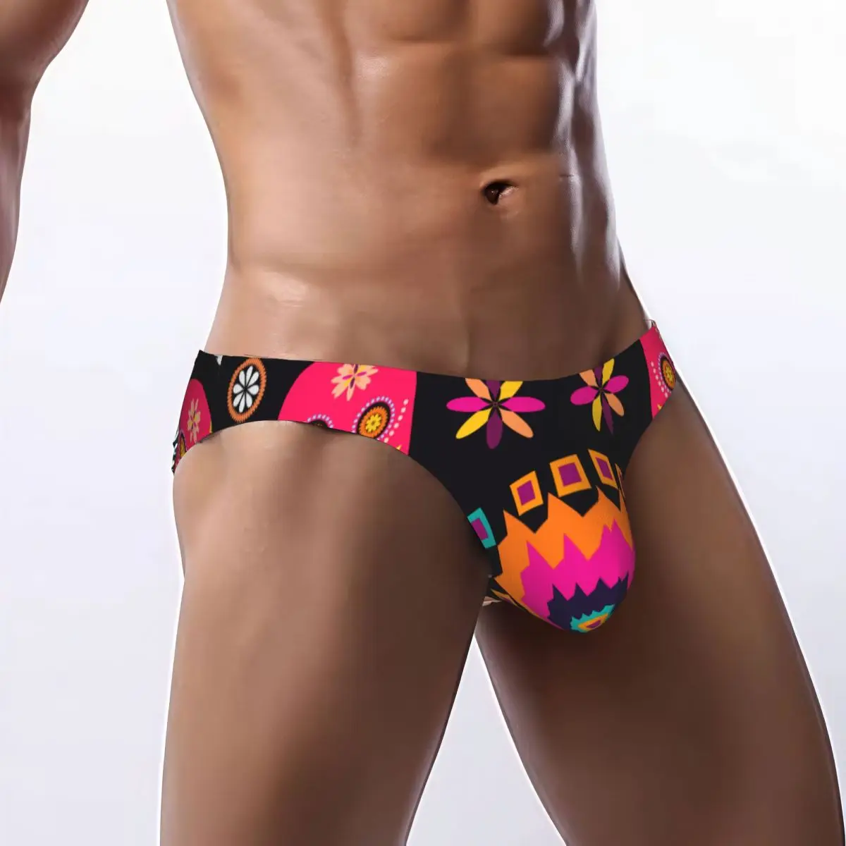 

Men's Panties Man Briefs Mexican Sugar Skulls And Flowers Sexy Underwear Male Bikini Underpants