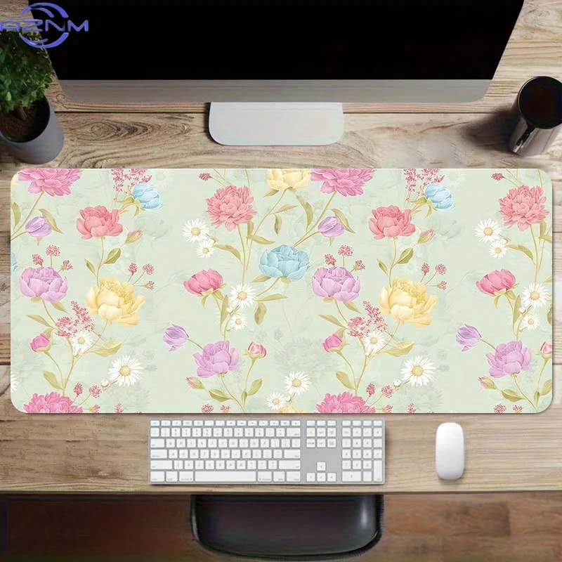One Piece of a Daisy-Themed Mouse Pad Measuring  cm, Featuring a Non-Slip Extended Design, an Aesthetic Floral Pattern Suitable