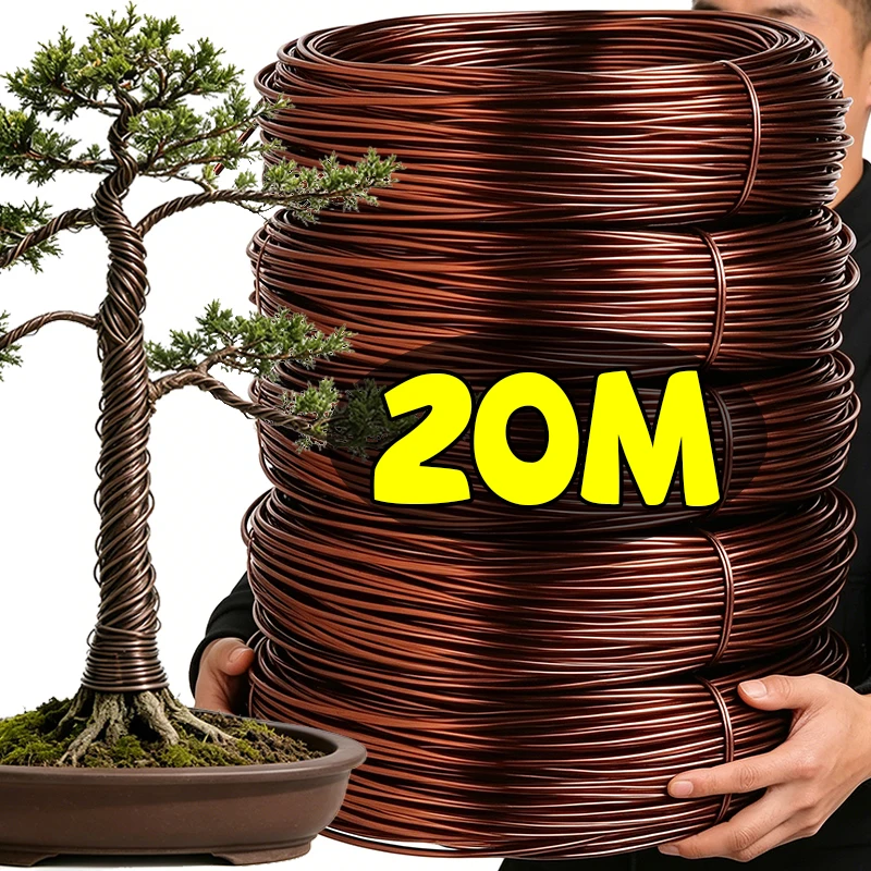 DIY Aluminum Bonsai Wires 0.8/1.0/1.5/2.0/2.5/3.0mm Brown Fixing Strings Plant Support Training Wire Branches Supports Bends