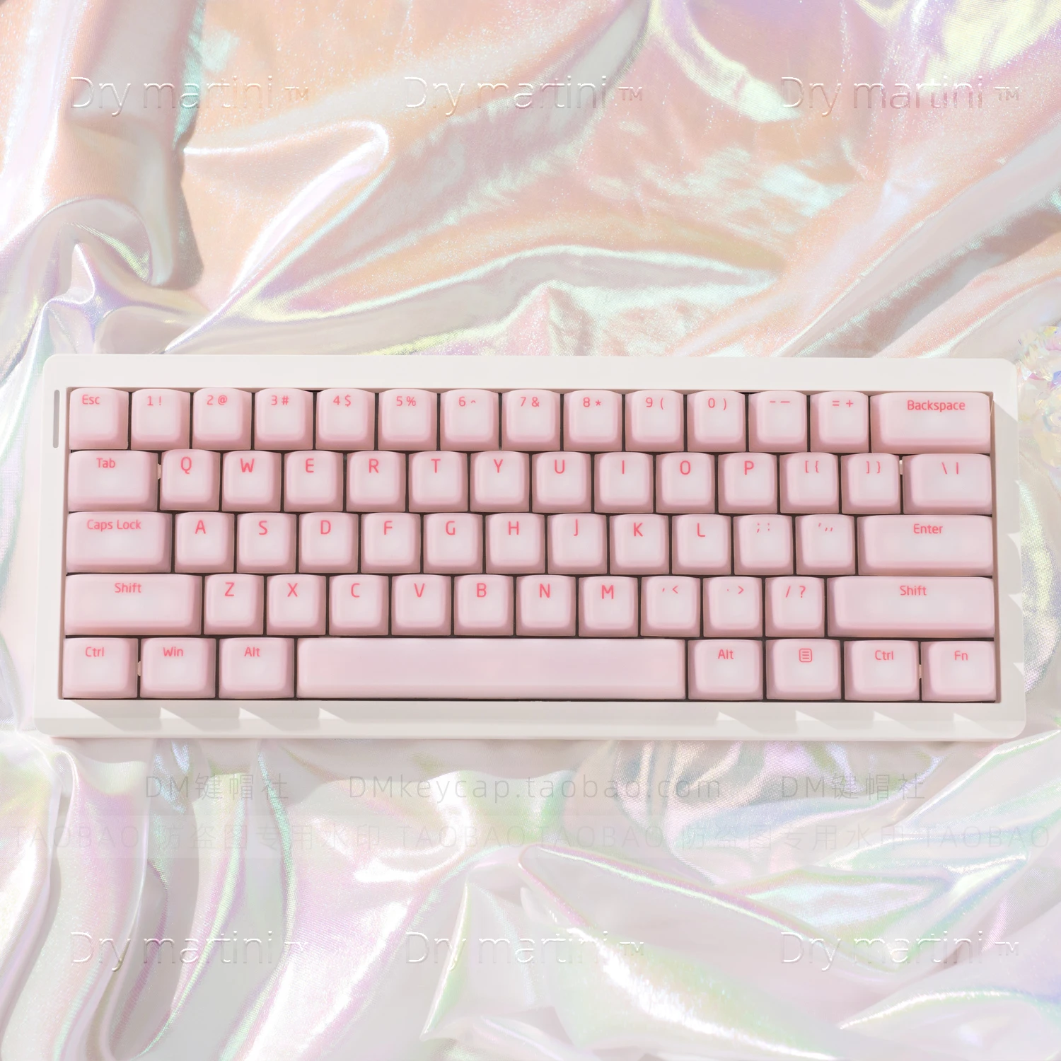 Cute girl pink skin friendly silicone keycap, jelly pudding double-layer bottom translucent keycap set MX mechanical keyboard