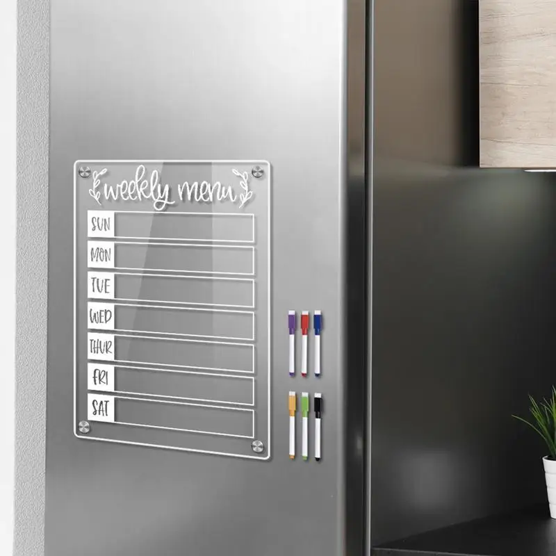 Acrylic Dry Erase Board Clear Note Acrylic Calendar Planner Magnetic Wall Board With 6 Markers Portable Memo Whiteboard Acrylic